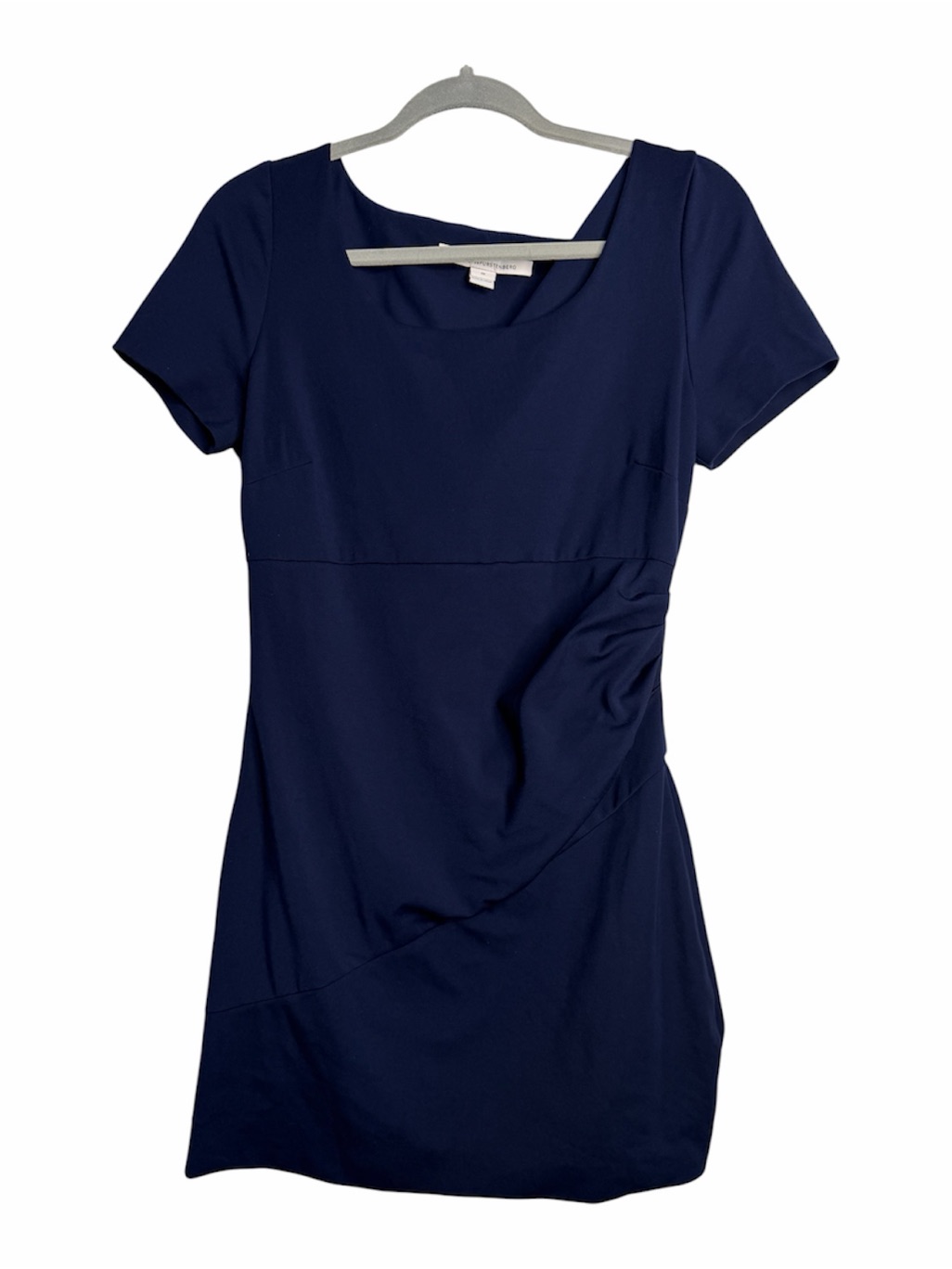 Dianevonfurstenberg Navy Ruched Waist Dress Size10 Cocktail, Quiet Luxury